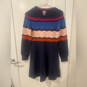 Vince Camuto Petite Striped Sweater Dress PS Navy